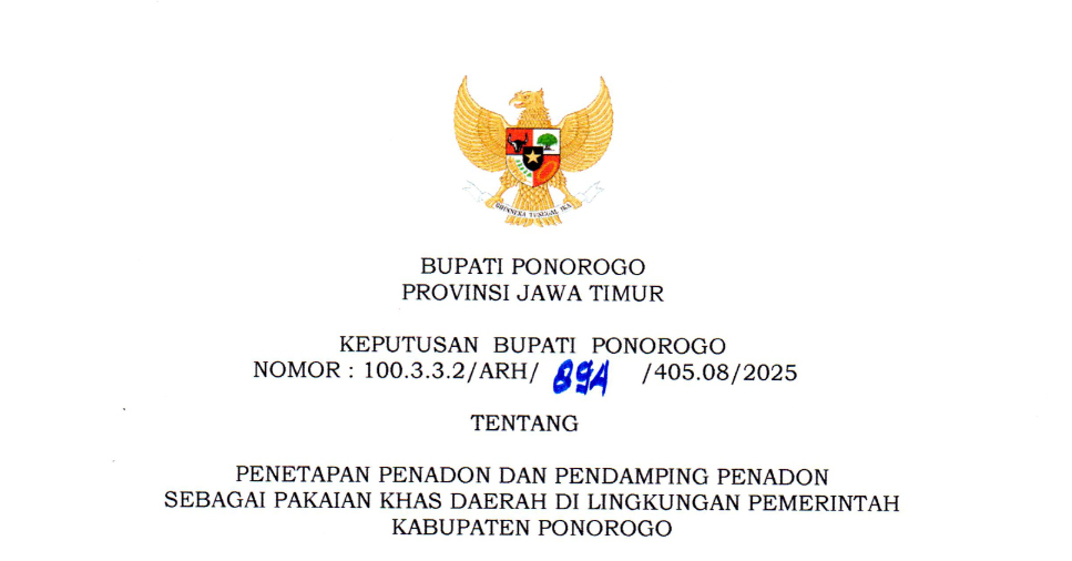 Pemkab Ponorogo Tetapkan Pakaian Khas Penadon